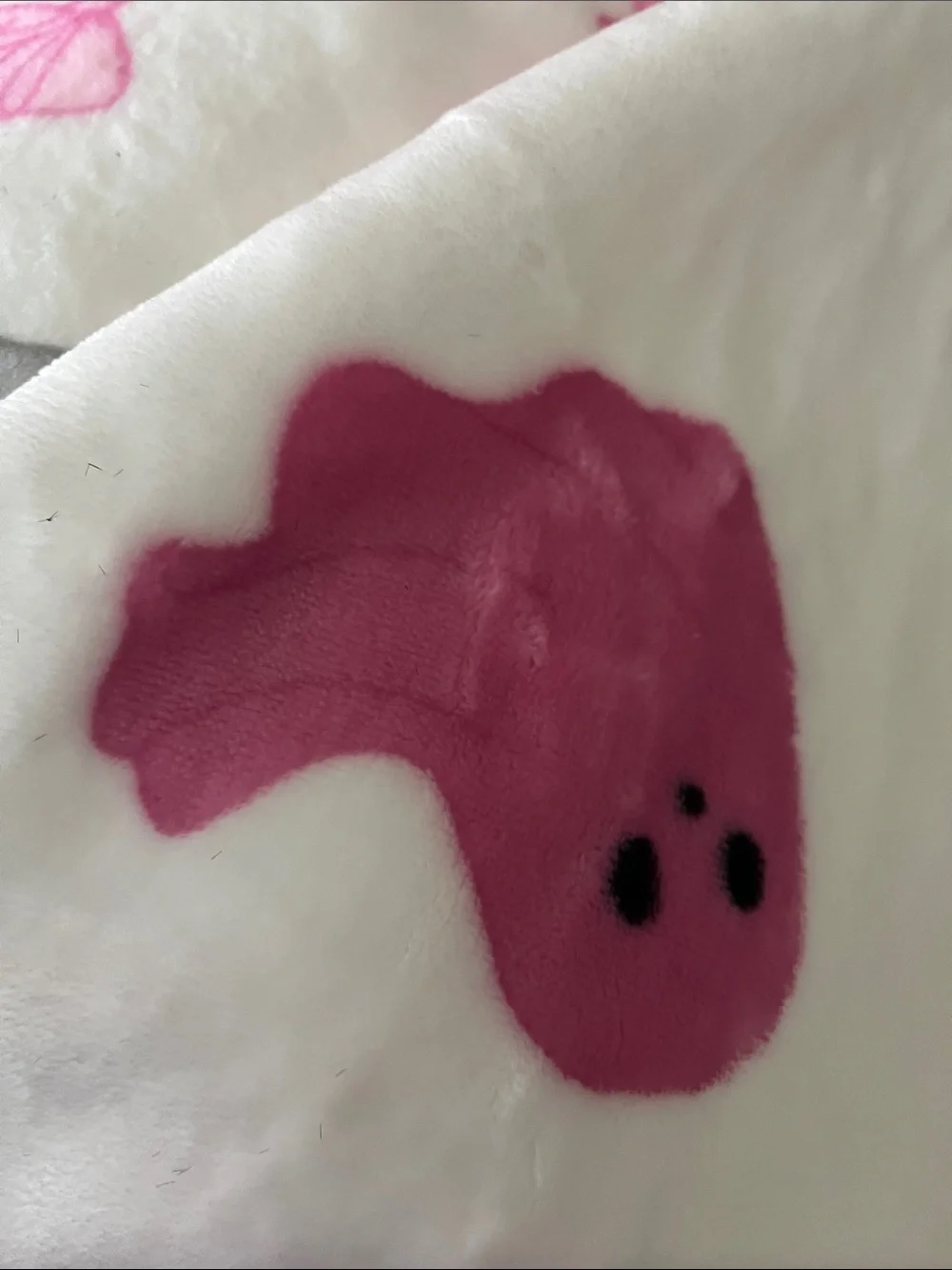 Bella Luxx White Faux Fur Kids Pillow & Throw Set with Pink Accents
